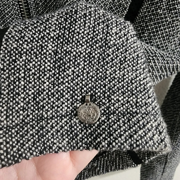 SCOTCH + SODA MAISON SCOTCH Black White Zip Up Cotton Tweed Jacket Size S - Picture 8 of 10